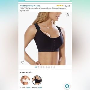 Black post-op surgical bra